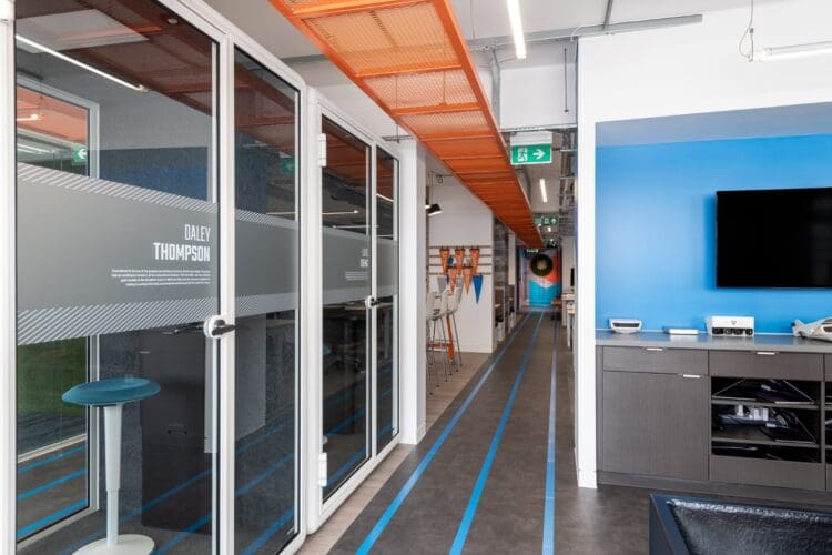 Office zoom booths at London office fit out project.