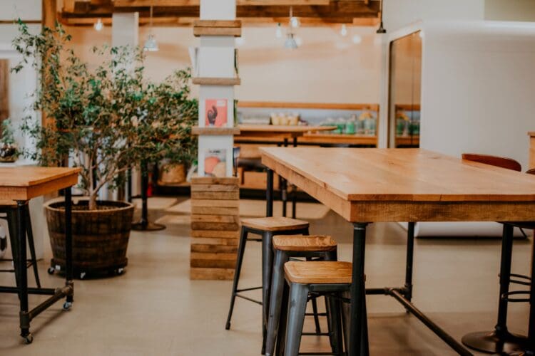 Sustainable office furniture solutions for collaboration and breakout spaces.