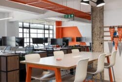 London office refurbishment with modern office furniture solutions.