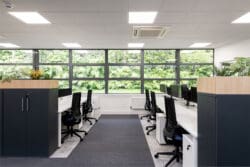 Modern office furniture solutions for office refurbishment project in Kent.