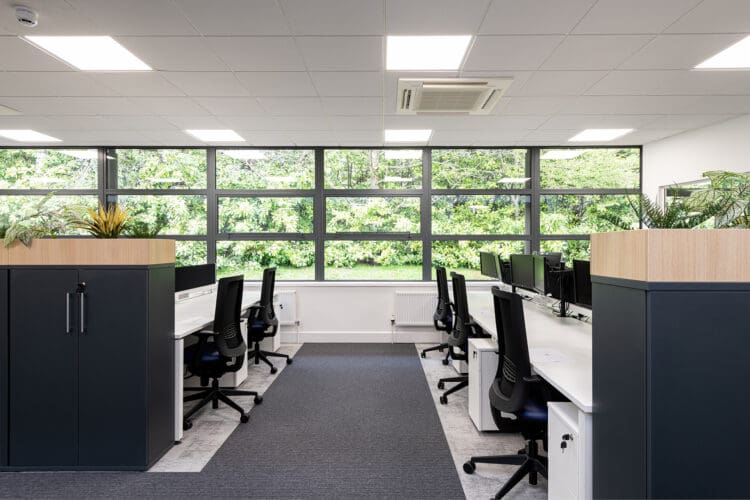 Modern office furniture solutions for office refurbishment project in Kent.