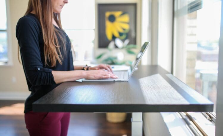 Sit stand desk for flexible office furniture solutions.
