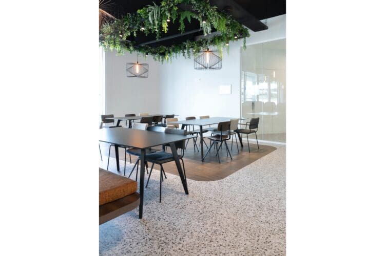 Open plan office offering flexible reconfiguration and layout options.