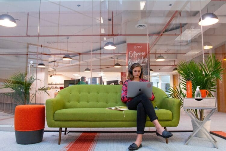 Office breakout space for an agile workspace.