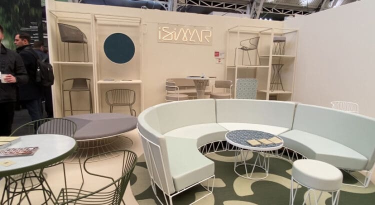 Isimar exterior furniture at workspace design show.