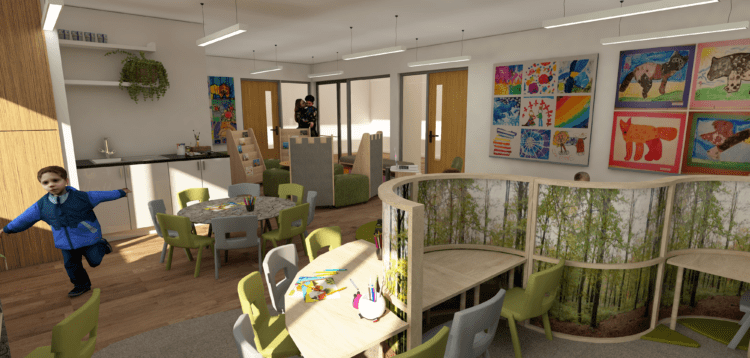 £D render of nursery pre-school interior design proposal in Kent.