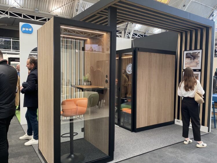 Office phone booths by The Meeting Pod Company.