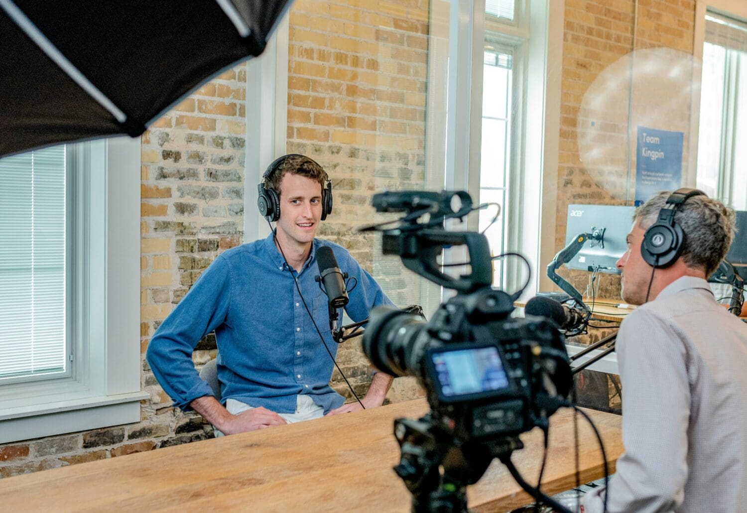 Social media content creation filming.