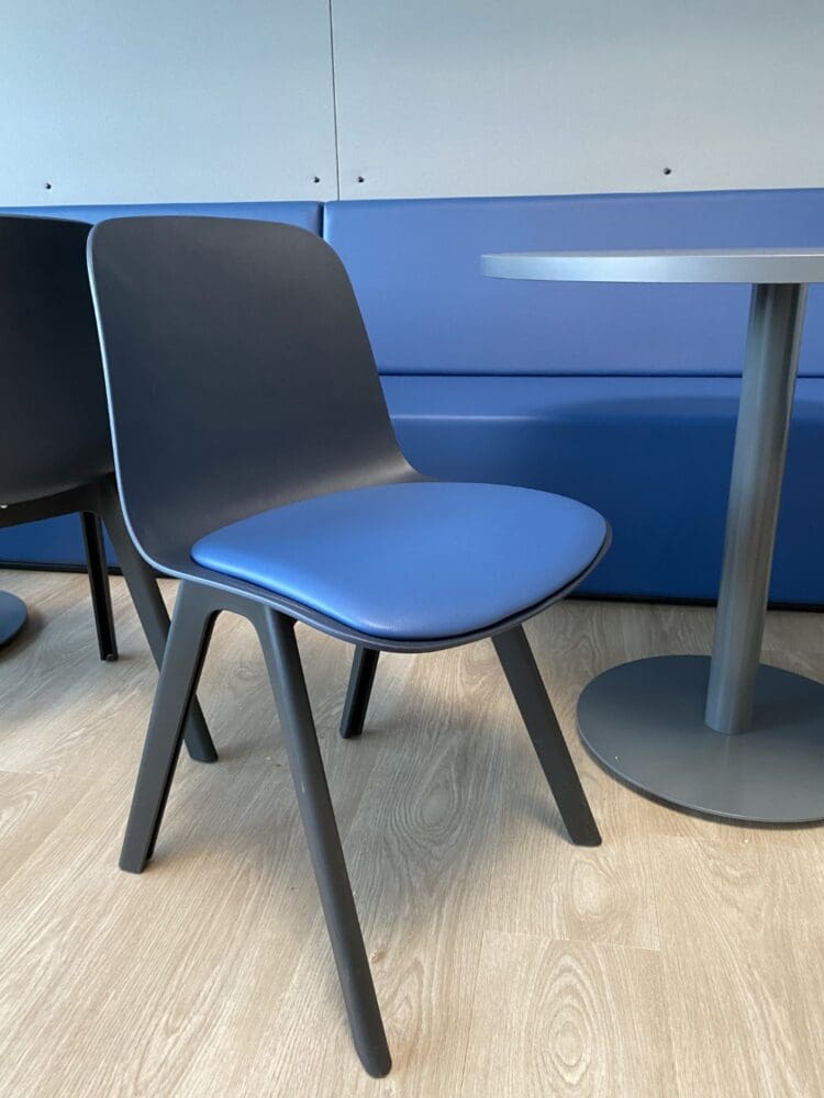 Loria chair by Orn and dining furniture in school stafroom refurbishment, London
