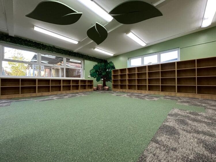 School library refurbishment project with woodland inspired theme.