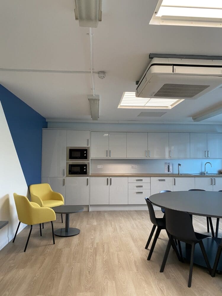 School staffroom interior design and dining furniture solutions.