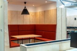 Bespoke built in booth in office fit out, London