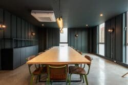 Bold on trend office boardroom for London fit out project at CircleSquare.