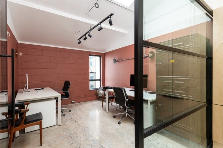 Corporate private office design in London office fit out.
