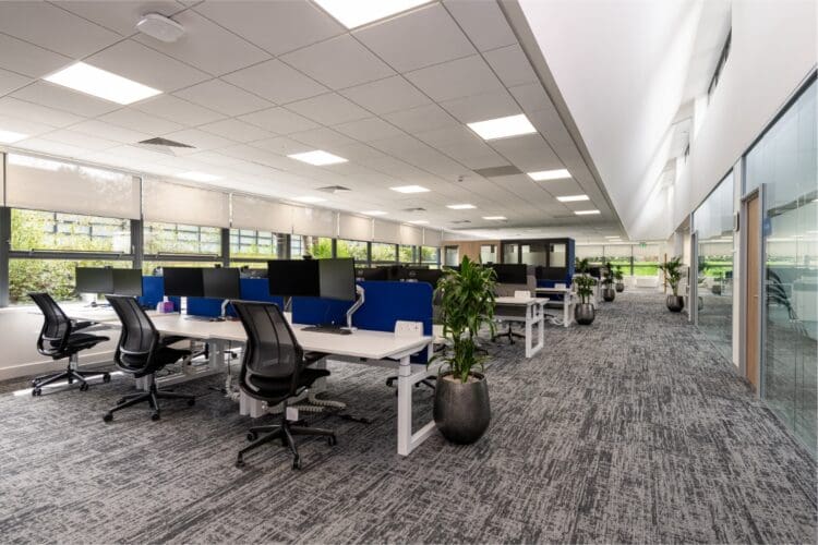 Open plan office refurbishment for corporate insurance company in Kent.