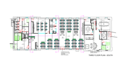 Open plan office layout with 2D design for office interior design scheme in Kent.