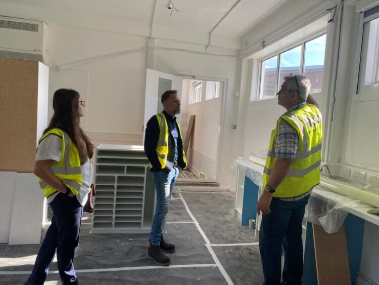 Site visit for school refurbishment project in London.