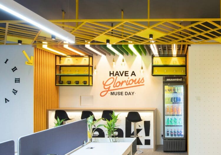 Self service office snack bar in coworking office space.