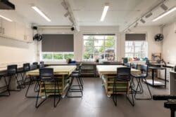 Art classroom interior design and refurbishment project, London.