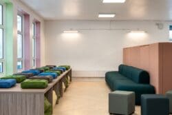 Bespoke window seat and modular furniture for London school refurbishment project.