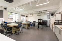London school refurbishment project including art classroom transformation.