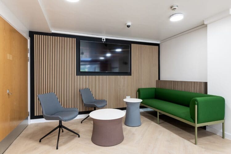 London school refurbishment with reception area including furniture solutions.