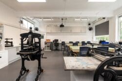Modern art classroom design and refurbishment project, London.