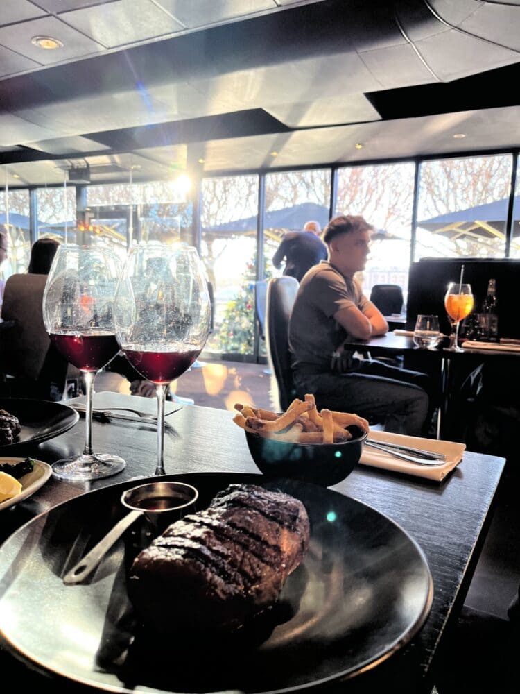 Fillet Steak at Gaucho, Canary Wharf for office Christmas party.