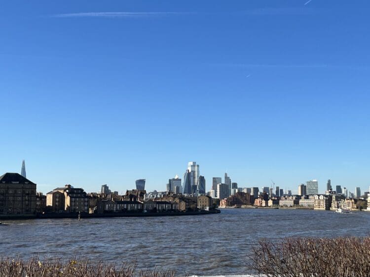London skyline from Canary Wharf.