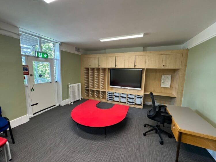 Storage wall solution in school refurbishment project,London