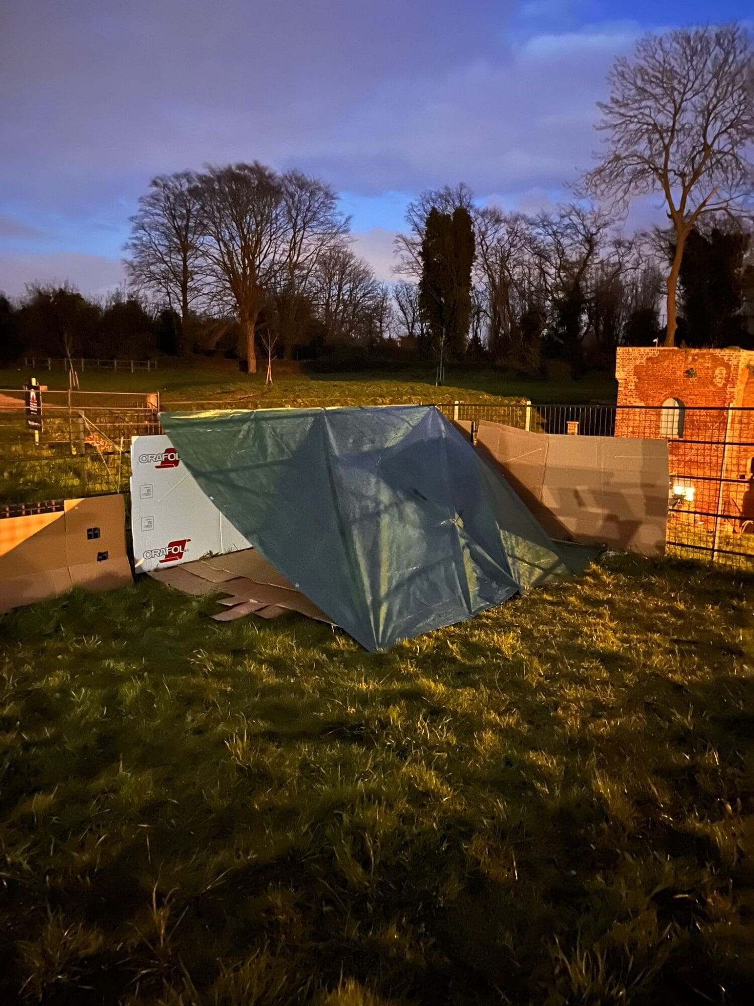 Martyn at Rap Interiors sleeps under a make shift shelter raising funds for RBLI.