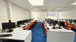 School IT classroom refurbishment with bespoke furniture.