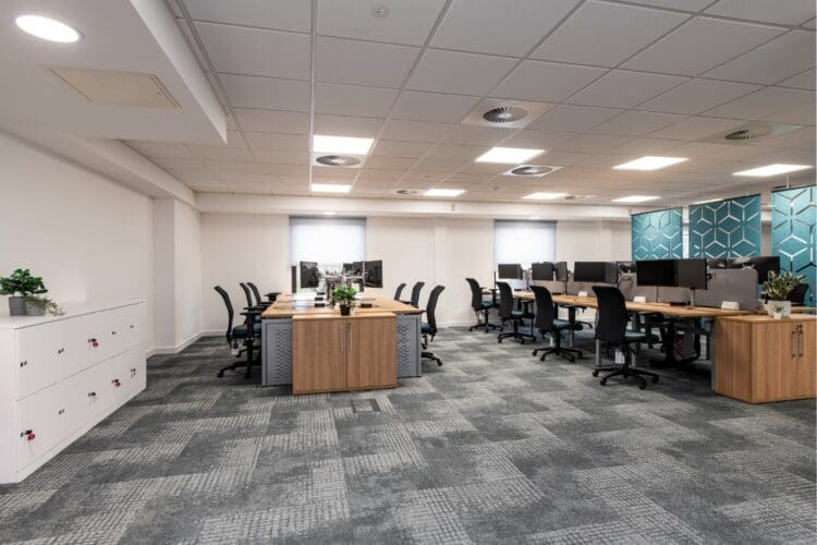 Category B office fit out with modern office furniture solutions.