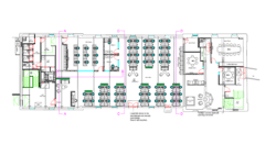 Office fit out space plan with furniture layout.