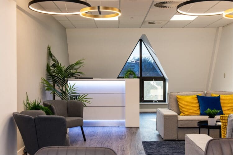 Office reception fit out for corporate Kent based business