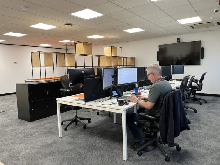 Office refurbishment project with office furniture solutions and finishes.