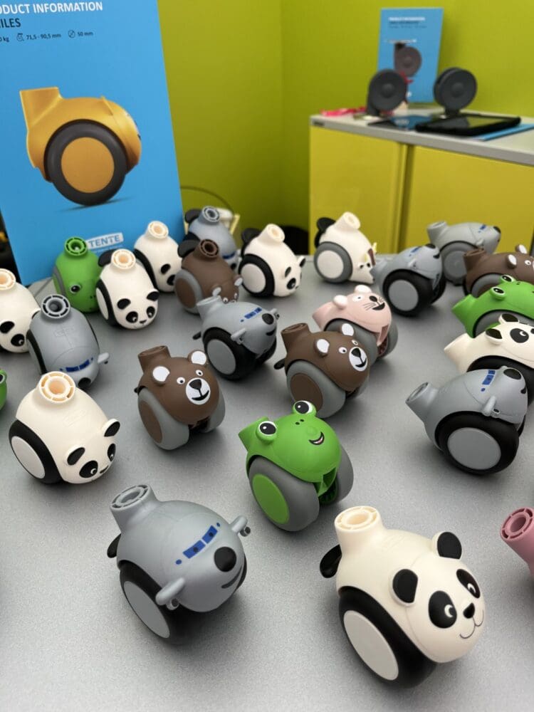 Animal furniture castors for children and education settings for interior design projects.