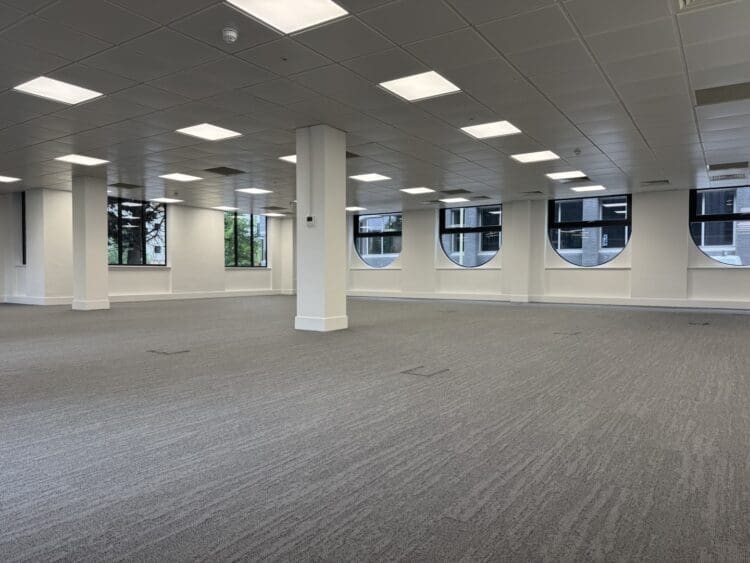 Modern office refurbishment to attract prospective new tenants.