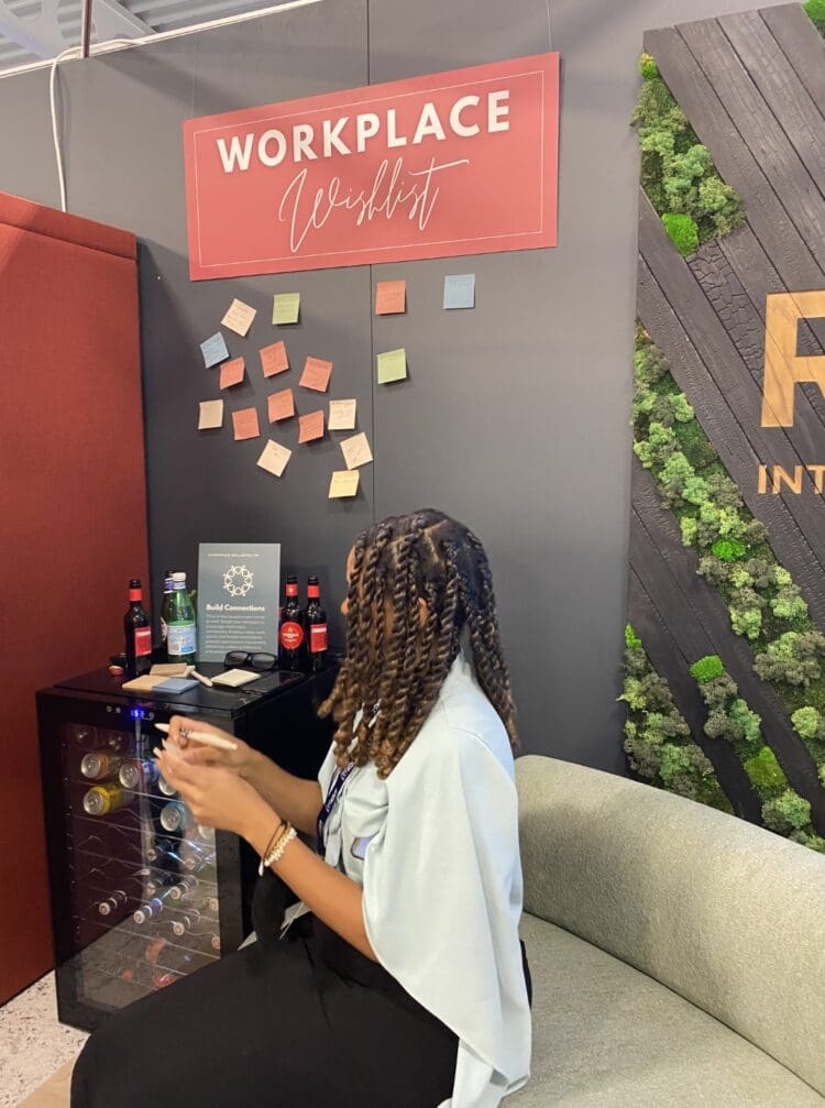 Workplace wishlist ideas wall at Kent Construction Expo Rap Interiors