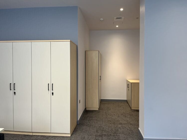 Office storage solutions for London office interior design project.