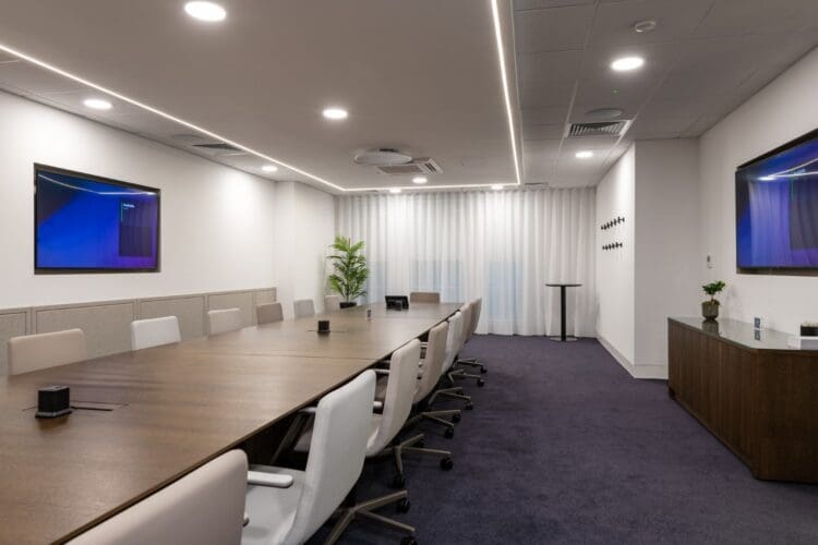 Corporate office boardroom design and refurbishment in London.