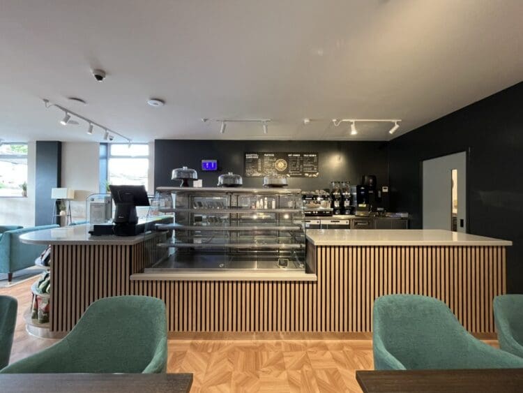 Coffee shop counter and servery for fit out project in Kent.
