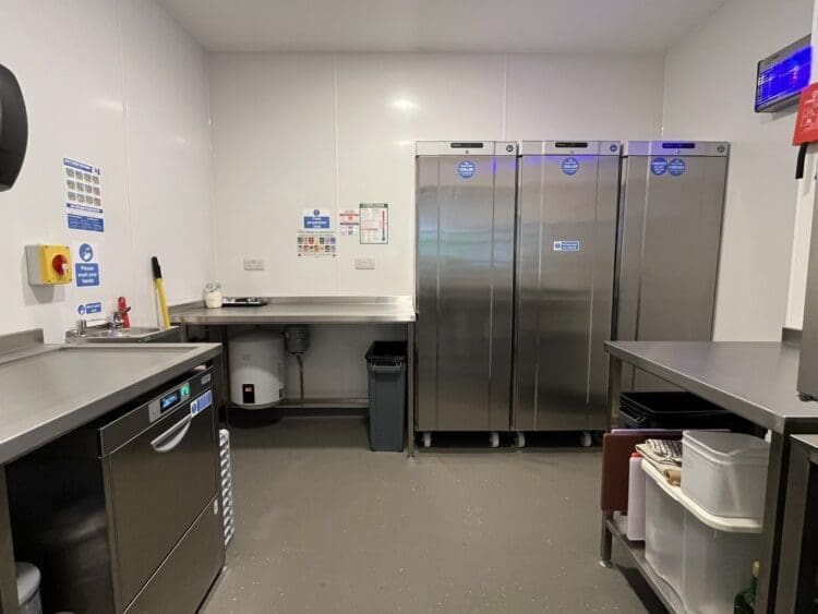 Food preparation area in new coffee shop in Kent