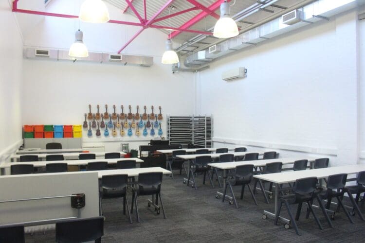 School interior design and refurbishment of a music classrroom.