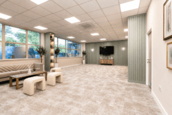 High end office meeting space with breakout area.