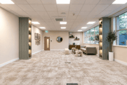 Large office meeting space with breakout area.