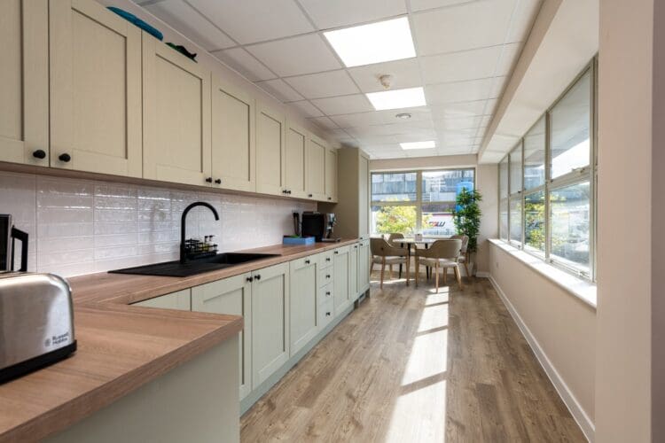 Office tea point and breakout area.
