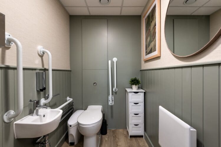 Office washroom design and fit out for Boutique Care Homes.